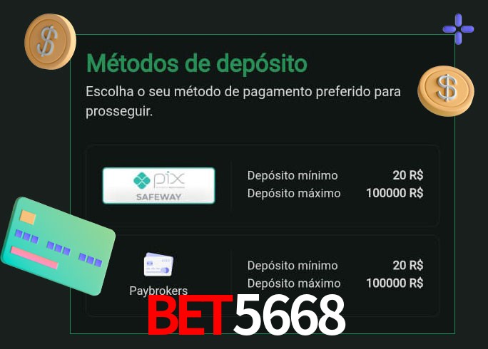 O cassino bet5668 oferece uma grande variedade de métodos de pagamento